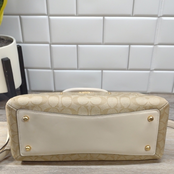 Coach Tan and Cream Satchel - Picture 3 of 14